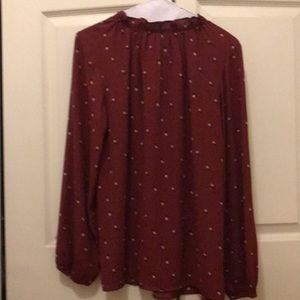 LOFT Outlet Maroon Shirt with flowers🌷